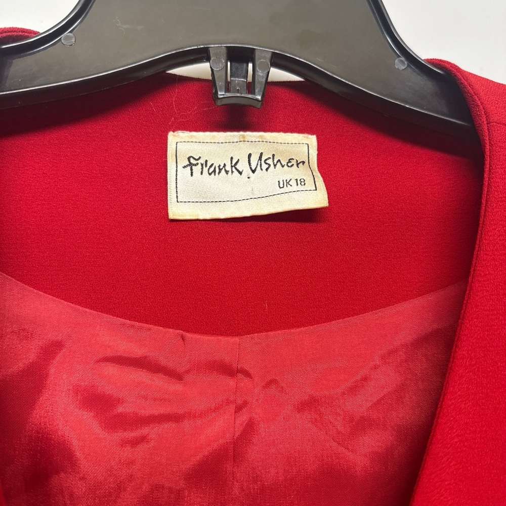 Vintage Frank Usher Red Blazer with Bow Detail - Picture 2 of 3
